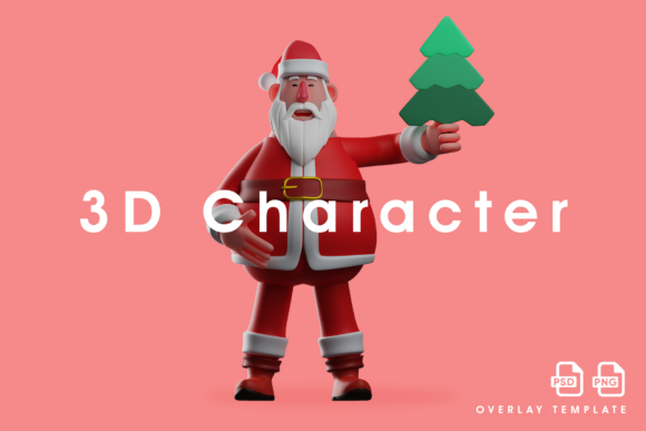 3D Santa with a Tiny Christmas Tree Illustration Review