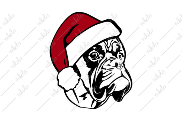 Boxer Santa Hat Christmas Svg Design Review