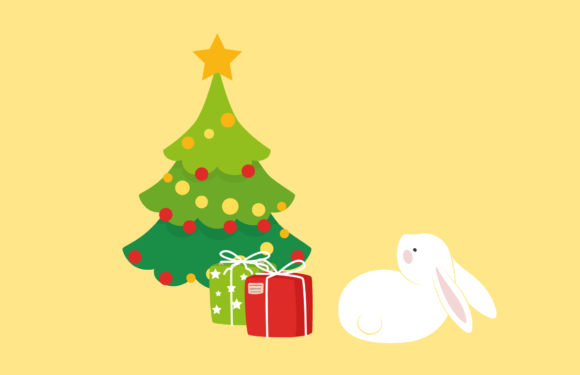 Christmas Decoration Rabbit Illustration for Commercial Use