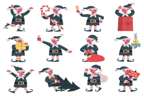 Christmas Helpers Illustrations for Branding and Marketing