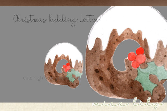 Christmas Pudding Letter Q Illustrations
