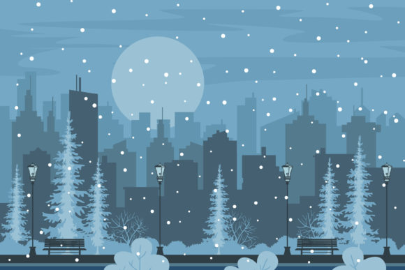 Cold Christmas Eve in the Park Embroidery