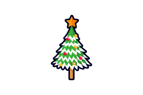 Cute Tree Christmas Vector Design Illustrations