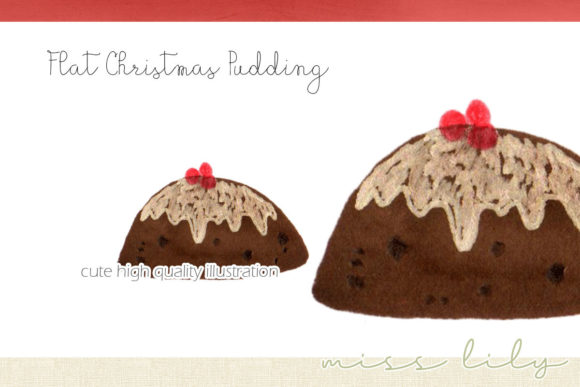 Flat Christmas Pudding Illustration Review