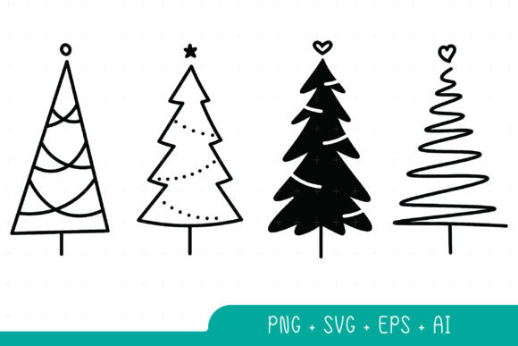 Hand-drawn Christmas Trees Illustrations for Festive Web Design
