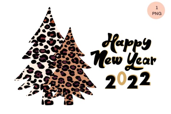 Happy New Year 2022 Leopard Christmas Illustration
