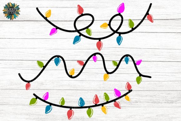 Merry Christmas Doodle Lights Illustration