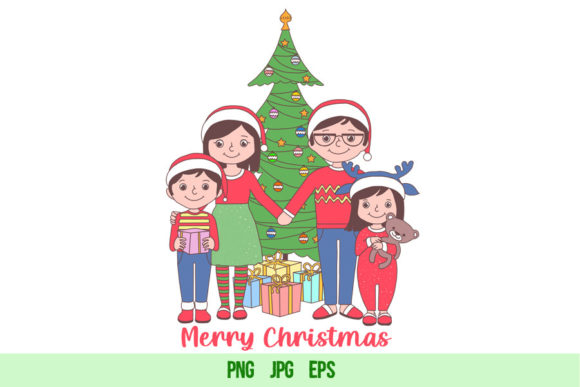 Merry Christmas Family Illustrations