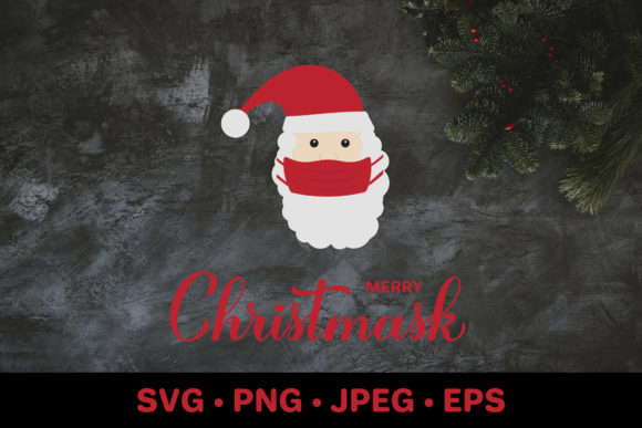 Merry Christmask. Covid Christmas Illustration