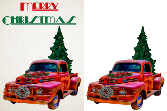 Red Christmas Truck Photograph Art Review