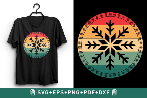 Retro Vintage Christmas Snowflake Illustration